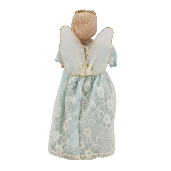 Vintage Avon Christmas Tree Snow Angel Tree Topper Doll Ceramic 10.5" Tall Blue - Picture 7 of 14